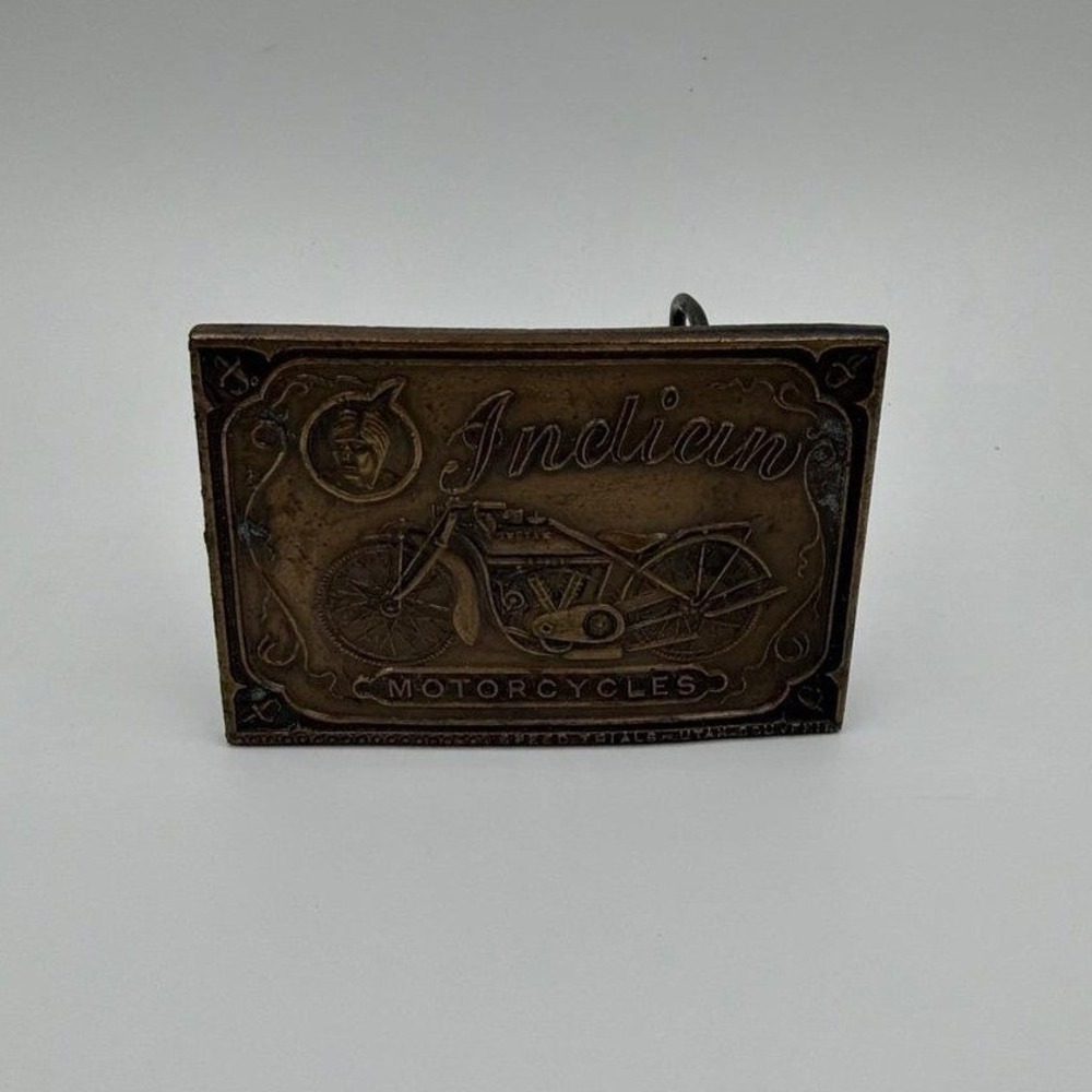 Vintage Indian Motorcycles Belt Buckle Bronze Tone Biker Americana Accessory